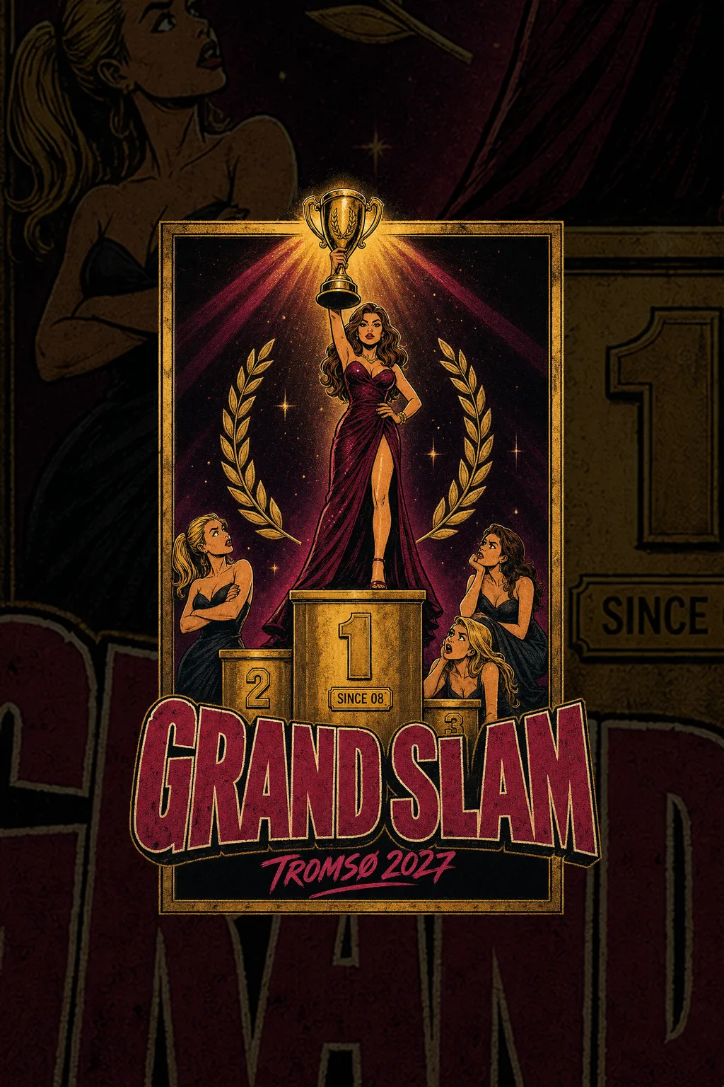 Russelogo «Grand Slam» med seierspall