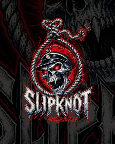 Russelogo «Slipknot» med dødninghode