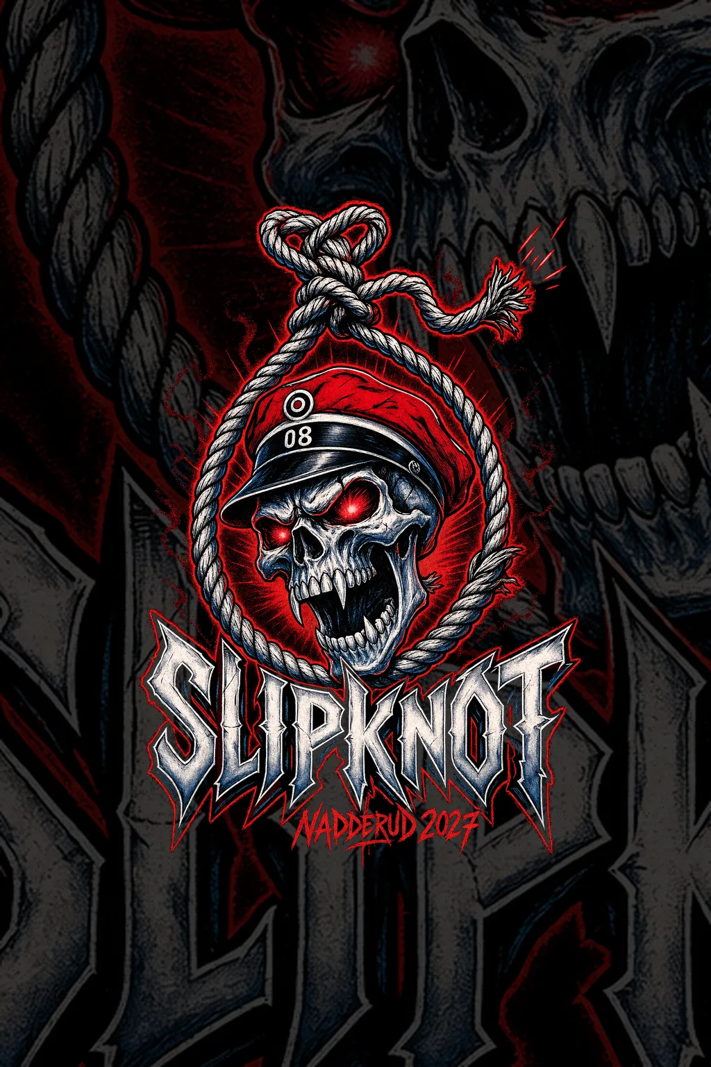 Russelogo «Slipknot» med dødninghode