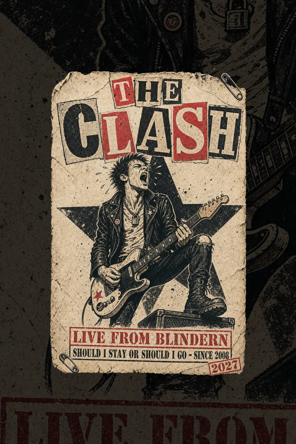 Russelogo «The Clash» i punk-stil